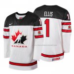 Maillot Hockey Canada Colten Ellis 2018 Iihf World Championship Joueur Blanc