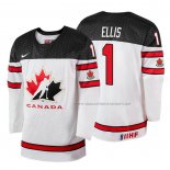 Maillot Hockey Canada Colten Ellis 2018 Iihf World Championship Joueur Blanc