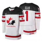Maillot Hockey Canada Colten Ellis 2018 Iihf World Championship Joueur Blanc