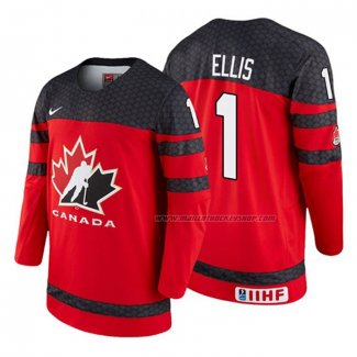 Maillot Hockey Canada Colten Ellis 2018 Iihf World Championship Joueur Rouge