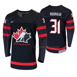 Maillot Hockey Canada Olivier Rodrigue 2020 Iihf World Junior Championship Noir