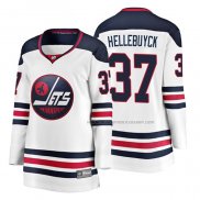 Maillot Hockey Femme Winnipeg Jets Connor Hellebuyck Heritage Breakaway Blanc