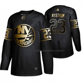 Maillot Hockey Golden Edition New York Islanders Bob Nystrom Retired Joueur Authentique Noir