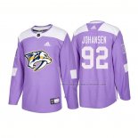 Maillot Hockey Nashville Predators Ryan Johansen Authentique 2018 Fights Cancer Volet