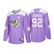 Maillot Hockey Nashville Predators Ryan Johansen Authentique 2018 Fights Cancer Volet
