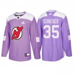 Maillot Hockey New Jersey Devils Cory Schneider 2018 Fights Cancer Volet