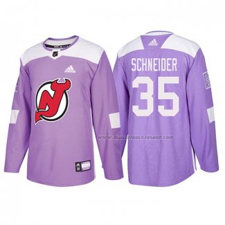 Maillot Hockey New Jersey Devils Cory Schneider 2018 Fights Cancer Volet