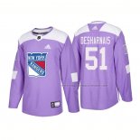 Maillot Hockey New York Rangers David Desharnais Authentique 2018 Fights Cancer Volet