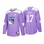 Maillot Hockey New York Rangers Jesper Fast Authentique 2018 Fights Cancer Volet