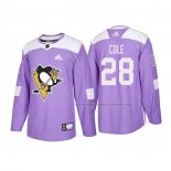 Maillot Hockey Pittsburgh Penguins Ian Cole Authentique 2018 Fights Cancer Volet