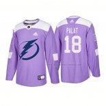 Maillot Hockey Tampa Bay Lightning Ondrej Palat Authentique 2018 Fights Cancer Volet
