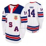 Maillot Hockey USA Cross Hanas 2019 Hlinka Gretzky Cup Blanc