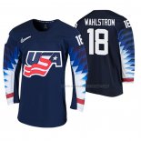 Maillot Hockey USA Oliver Wahlstrom 2020 Iihf World Junior Championship Noir