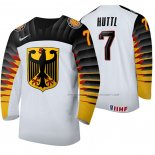 Maillot Hockey Alemania Leon Huttl Domicile 2020 Iihf World Junior Championship Blanc