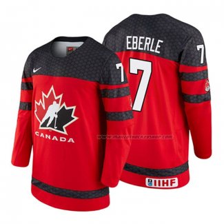 Maillot Hockey Canada Jordan Eberle 2018 Iihf World Championship Joueur Rouge