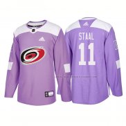 Maillot Hockey Carolina Hurricanes Jordan Staal Authentique 2018 Fights Cancer Volet