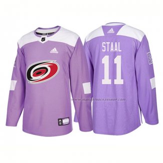 Maillot Hockey Carolina Hurricanes Jordan Staal Authentique 2018 Fights Cancer Volet