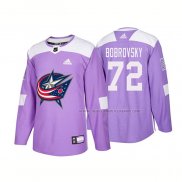 Maillot Hockey Columbus Blue Jackets Sergei Bobrovsky Authentique 2018 Fights Cancer Volet