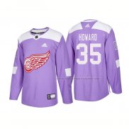 Maillot Hockey Detroit Red Wings Jimmy Howard Authentique 2018 Fights Cancer Volet