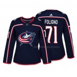 Maillot Hockey Femme Columbus Blue Jackets Nick Foligno Authentique Joueur Bleu