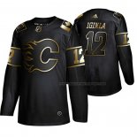 Maillot Hockey Golden Edition Calgary Flames Jarome Iginla Retired Joueur Authentique Noir