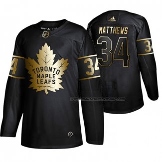 Maillot Hockey Golden Edition Toronto Maple Leafs Auston Matthews Authentique Noir