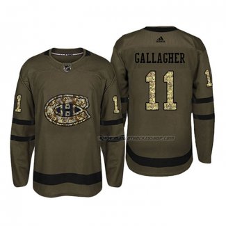 Maillot Hockey Montreal Canadiens Brendan Gallagher 2018 Salute To Service Vert Militar
