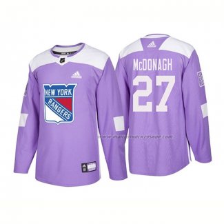 Maillot Hockey New York Rangers Ryan Mcdonagh Authentique 2018 Fights Cancer Volet