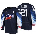 Maillot Hockey USA Dylan Larkin 2018 Iihf World Championship Joueur Noir