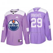 Maillot Hockey Edmonton Oilers Leon Draisaitl 2018 Fights Cancer Volet