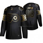 Maillot Hockey Golden Edition Philadelphia Flyers Eric Lindros Retired Joueur Authentique Noir