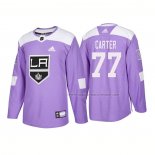 Maillot Hockey Los Angeles Kings Jeff Carter Authentique 2018 Fights Cancer Volet