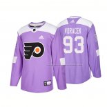 Maillot Hockey Philadelphia Flyers Jakub Voracek Authentique 2018 Fights Cancer Volet