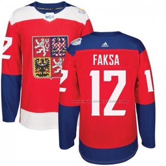 Maillot Hockey Republica Checa Radek Faksa Premier 2016 World Cup Rouge