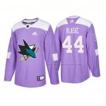 Maillot Hockey San Jose Sharks Marc Edouard Vlasic Authentique 2018 Fights Cancer Volet