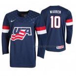 Maillot Hockey USA Marshall Warren 2019 Iihf World U18 Championship Bleu