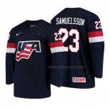 Maillot Hockey USA Mattias Samuelsson 2018 Iihf World Championship Joueur Bleu