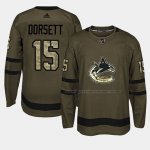 Maillot Hockey Vancouver Canucks Derek Dorsett 2018 Salute To Service Vert Militar