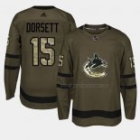 Maillot Hockey Vancouver Canucks Derek Dorsett 2018 Salute To Service Vert Militar