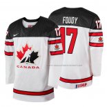 Maillot Hockey Canada Liam Foudy 2018 Iihf World Championship Joueur Blanc
