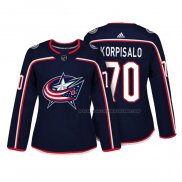 Maillot Hockey Femme Columbus Blue Jackets Joonas Korpisalo Authentique Joueur Bleu