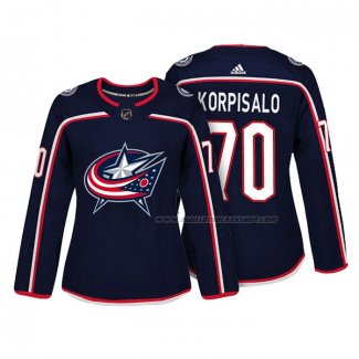 Maillot Hockey Femme Columbus Blue Jackets Joonas Korpisalo Authentique Joueur Bleu