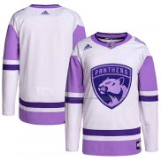 Maillot Hockey Florida Panthers Blank Practice Authentique 2018 Fights Cancer Blanc Volet
