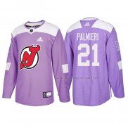 Maillot Hockey New Jersey Devils Kyle Palmieri 2018 Fights Cancer Volet