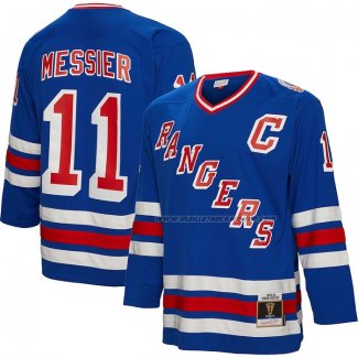 Maillot Hockey New York Rangers Mark Messier Mitchell & Ness Big & Tall 2015 Captain Patch Blue Line Bleu