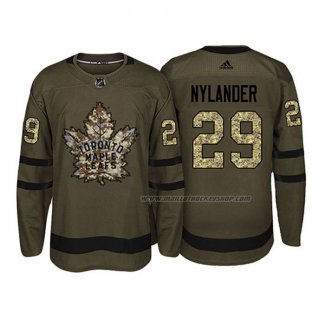 Maillot Hockey Toronto Maple Leafs William Nylander 2018 Salute To Service Vert Militar