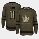 Maillot Hockey Toronto Maple Leafs Zach Hyman 2018 Salute To Service Vert Militar