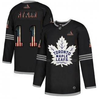 Maillot Hockey Toronto Maple Leafs Zach Hyman 2020 USA Flag Noir
