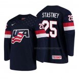 Maillot Hockey USA Spencer Stastney 2018 Iihf World Championship Joueur Bleu