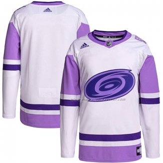 Maillot Hockey Carolina Hurricanes Blank Practice Authentique 2018 Fights Cancer Blanc Volet